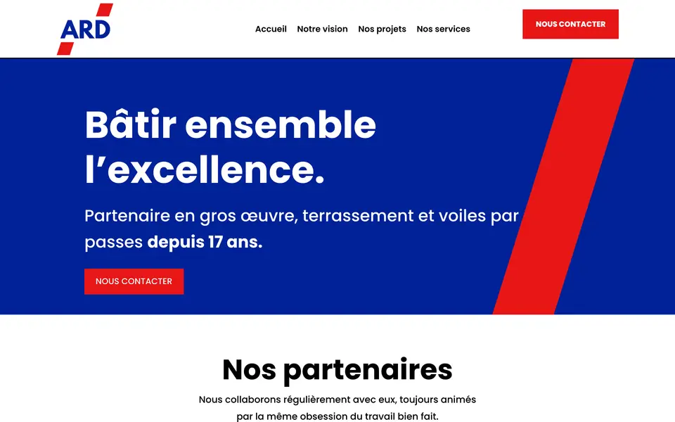 Le site d’ARD Construction, gros œuvre, Livry-Gargan, réalisé par Odratta