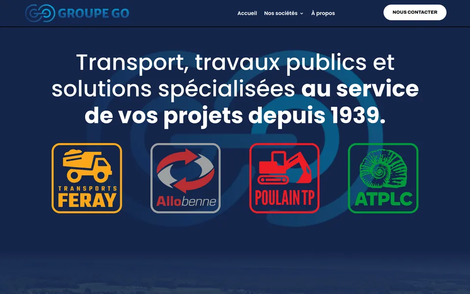 Le site de Groupe Go, transport et travaux publics, Le Poinçonnet, réalisé par Odratta