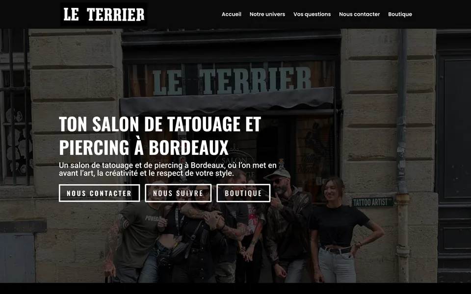 Page d’accueil du site du Terrier
