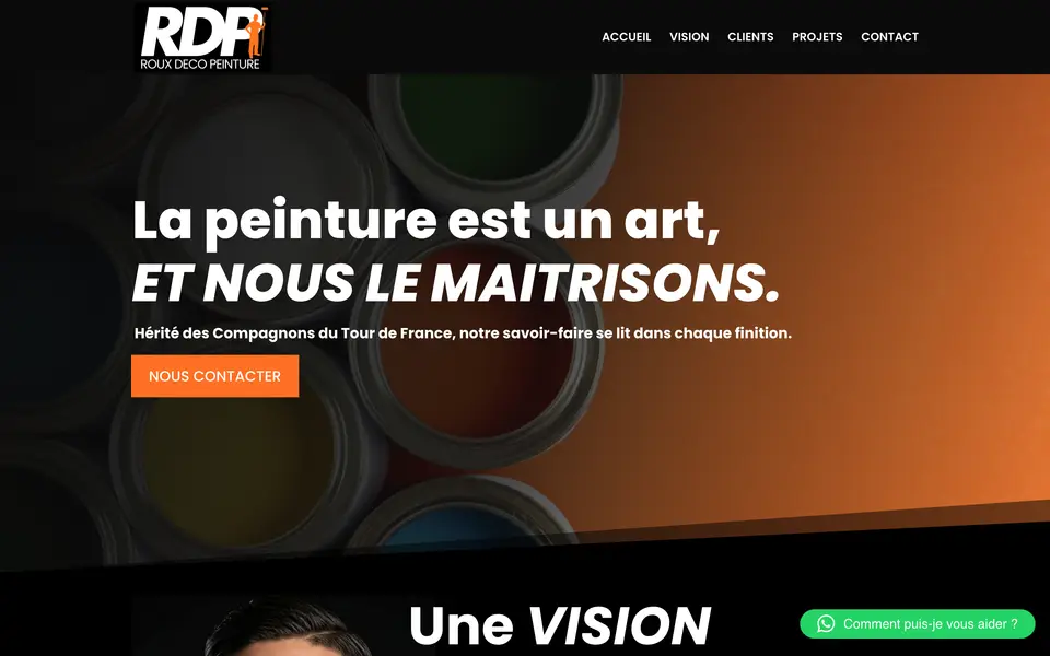 Le site de Roux Deco Peinture, peinture, plâtrerie et sols, Saint-Martin-d’Hères, réalisé par Odratta
