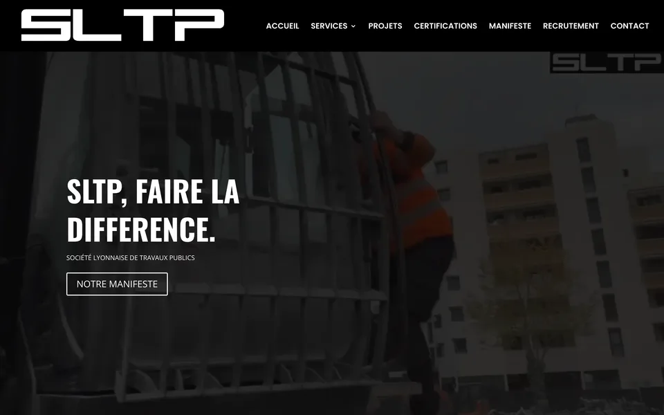 Le site de SLTP, Société Lyonnaise de Travaux Publics, réalisé par Odratta
